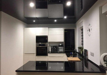 Spanndecke Lack Schwarz Küche